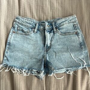 Denim Frayed Hem Women's Shorts